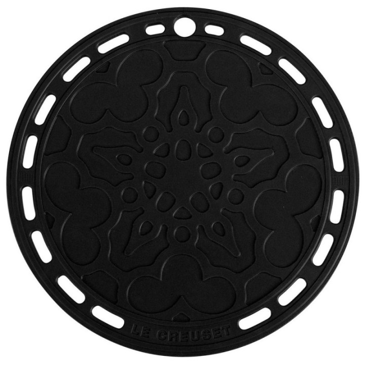 Dessous de plat silicone noir Le Creuset rond 20 cm
