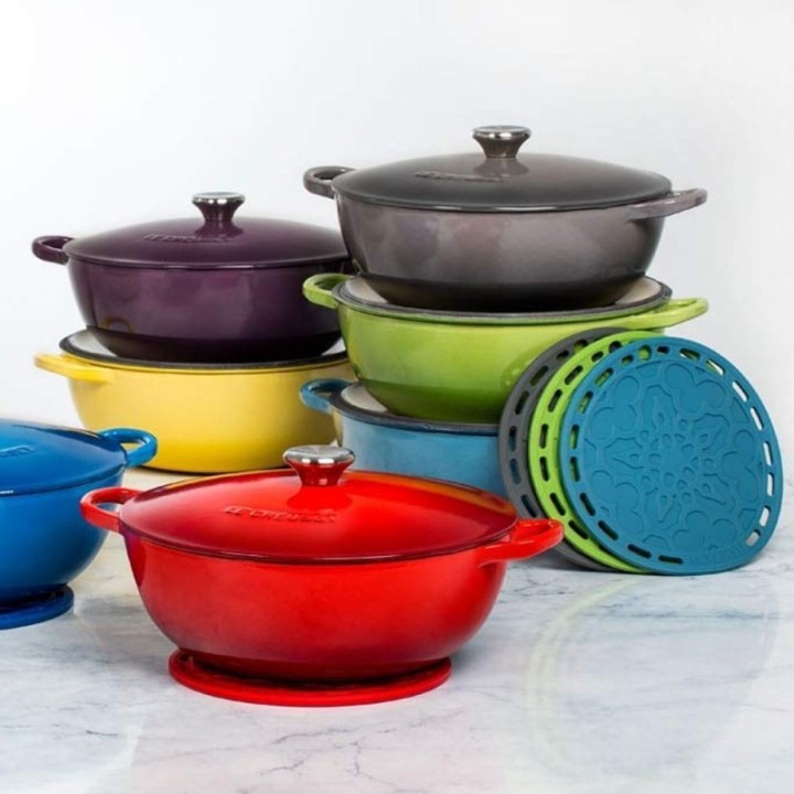 Dessous de plat silicone noir Le Creuset rond 20 cm
