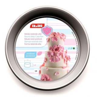 Moule rond extra profond 20 cm aluminium 10 cm bord droit