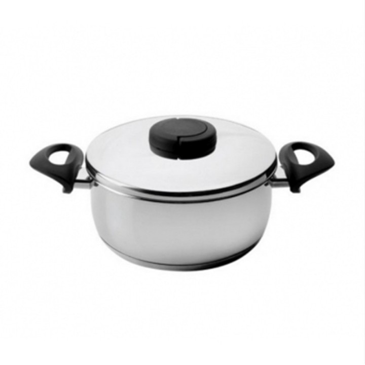Faitout inox 24 cm avec couvercle Lacor compatible induction