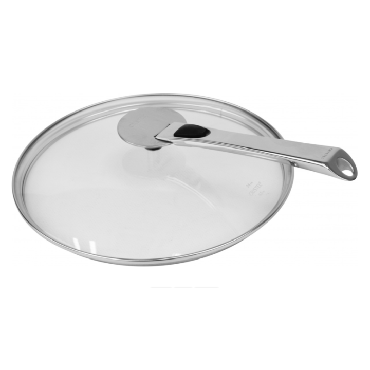 Couvercle en verre Cristel platine avec bouton surélevé